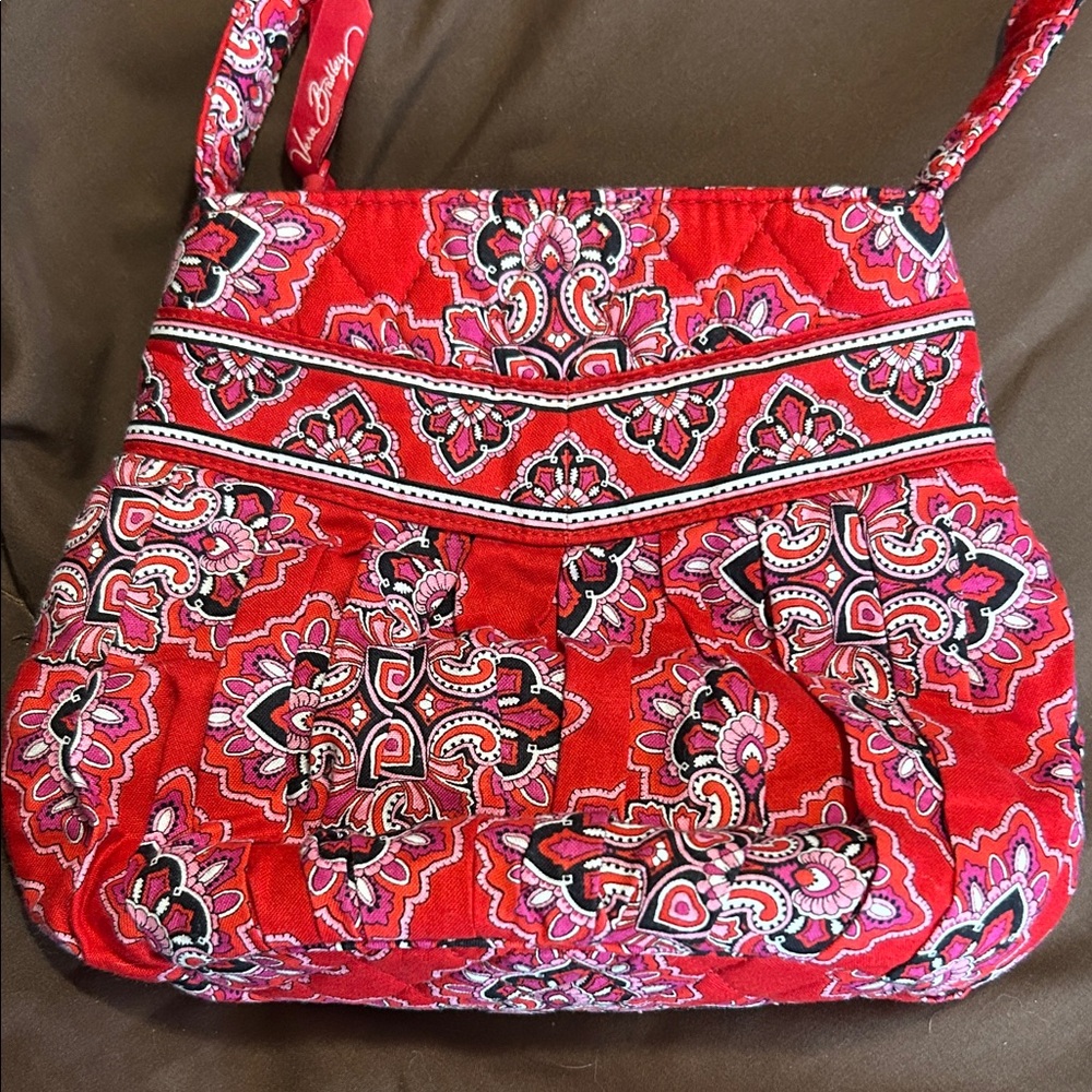 Vera Bradley Red and Pink Paisley Shoulder Bag